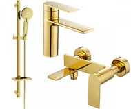 MEXEN Zero SET basin + bath mixer with accessories DQ40, gold 71103DQ40-50 - Tap