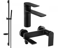 MEXEN Zero SET basin + bath mixer with accessories DS70, black 71103DS70-70 - Tap