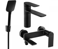MEXEN Zero SET basin + bath mixer with accessories R62, black 71103R62-70 - Tap