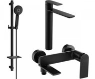 MEXEN Zero SET basin + bath mixer with accessories DQ40, black 7113DQ40-70 - Tap