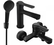 MEXEN Saber R05 Basin and bath mixer set with accessories, black 72103R05-70 - Tap