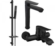 MEXEN Pecos DQ72 Basin and bath mixer set with accessories, black 72713DQ72-70 - Tap