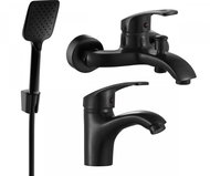 MEXEN Fabia R62 Basin and bath mixer set with accessories, black 746503R62-70 - Tap