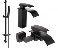 MEXEN Aries DQ77 Basin and bath mixer set with accessories, black 744803DQ77-70 - Tap