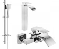 MEXEN Aries DQ45 Basin and bath mixer set with accessories, chrome 744813DQ45-00 - Tap