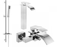 MEXEN Aries DQ77 Basin and bath mixer set with accessories, chrome 744813DQ77-00 - Tap