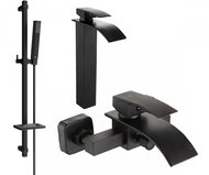 MEXEN Aries DQ77 Basin and bath mixer set with accessories, black 744813DQ77-70 - Tap