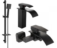 MEXEN Aries DQ45 Basin and bath mixer set with accessories, black 744803DQ45-70 - Tap