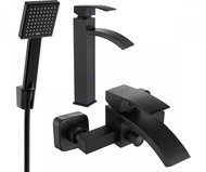 MEXEN Libra R45 Basin and bath mixer set with accessories, black 745113R45-70 - Tap