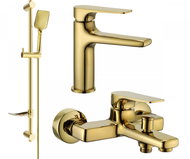 MEXEN Lynx DF62 Basin and bath mixer set with accessories, gold 745903DF62-50 - Tap