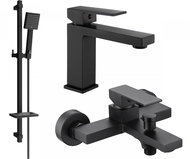 MEXEN Uno DQ45 Basin and bath mixer set with accessories, black 71403DQ45-70 - Tap