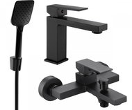 MEXEN Uno R62 Basin and bath mixer set with accessories, black 71403R62-70 - Tap
