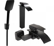 MEXEN Aries R62 Basin and bath mixer set with accessories, black 744813R62-70 - Tap