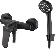 Kuchinox ATEZ wall mounted shower mixer with accessories, black (BTK_741D) - Tap