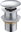 Knob stopper without overflow, round, chrome