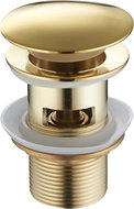 MEXEN Crank-stopper with overflow, round, gold - Sink Waste Outlet