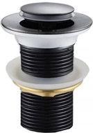 MEXEN Handlebar stopper without overflow, small round, black (79915-70) - Sink Waste Outlet