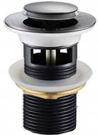 MEXEN Handle-stopper with overflow small round, black (79925-70) - Sink Waste Outlet