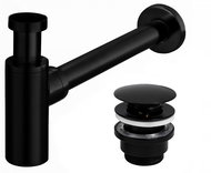 REA Washbasin trap with click-clack outlet, black - Siphon