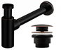 Siphon REA Washbasin trap with click-clack outlet, black with stripe - Sifon