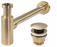 Siphon REA Washbasin trap with click-clack outlet, brushed gold - Sifon
