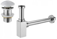 MEXEN Washbasin trap with click-clack outlet without overflow, chrome/white - Siphon