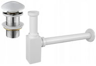 MEXEN Washbasin trap with click-clack outlet without overflow, white - Siphon