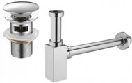 MEXEN Washbasin trap with click-clack outlet with overflow, chrome - Siphon