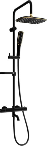 MEXEN KX49 bath column with thermostatic mixer, black/gold (779004991-75) - Shower Set - Main image
