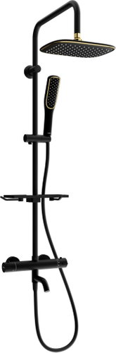 MEXEN KT49 bath column with thermostatic mixer, black/gold (779004993-75) - Shower Set - Main image