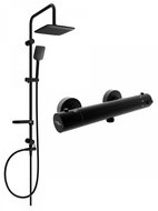 MEXEN Sven shower column including Kai thermostatic shower mixer, black ( 77100262-70 ) - Shower Set