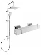 MEXEN Tord shower column including Cube thermostatic shower mixer, chrome ( 77200200-00 ) - Shower Set