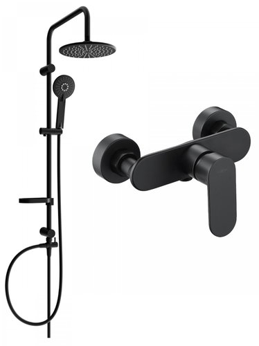 MEXEN Carl Shower Column Including Milo Shower Faucet, Black ( 71340240-70 ) - Shower Set - Main image