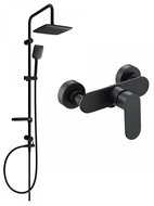 MEXEN Seven shower column including shower mixer Milo, black ( 71340262-70 ) - Shower Set