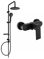 MEXEN Carl shower column including Royo shower mixer, black ( 72240240-70 ) - Shower Set
