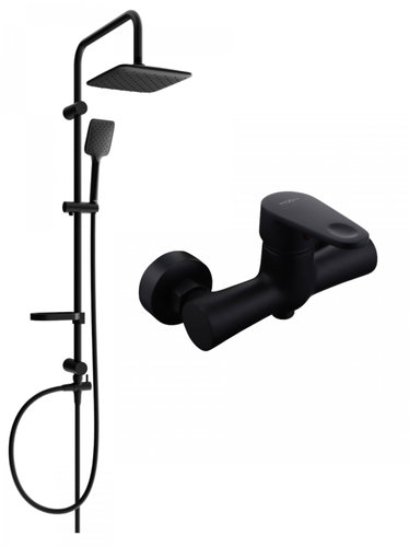 MEXEN Sven shower column including shower mixer Royo, black ( 72240262-70 ) - Shower Set - Main image
