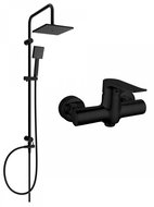 MEXEN Tord shower column including Pecos shower mixer, black ( 72740200-70 ) - Shower Set