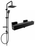 MEXEN Sven shower column including shower thermostatic mixer Cube, black ( 77200262-70 ) - Shower Set