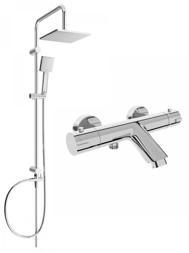 MEXEN Tord shower column including Kai thermostatic bath mixer, chrome ( 77300200-00 ) - Shower Set - Main image