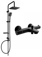 MEXEN Sven shower column including Nox thermostatic bath mixer, black ( 77350262-70 ) - Shower Set
