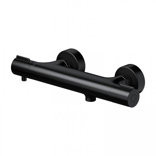 Cersanit Virgo Wall-mounted thermostatic shower mixer, black (S951-580) - Tap - Main image