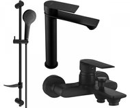 Mexen Royo DF05 Basin and bath mixer set with accessories, black (72213DF05-70) - Tap