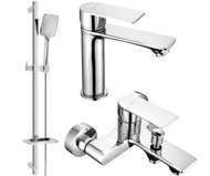 Mexen Royo DQ62 Set of basin and bath mixer with accessories, chrome (72203DQ62-00) - Tap