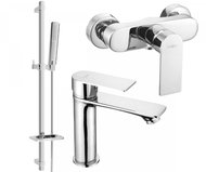 Mexen Royo DQ72 Set of basin and shower mixer with accessories, chrome (72204DQ72-00) - Tap