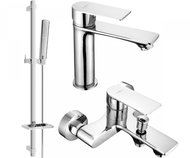 Mexen Royo DQ72 Set of basin and bath mixer with accessories, chrome (72203DQ72-00) - Tap