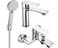 Mexen Royo R40 Basin and bath mixer set with accessories, chrome (72203R40-00) - Tap