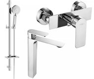 Mexen Alexa Set basin + shower mixer with accessories DQ40, chrome (71214DQ40-00) - Tap
