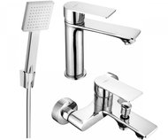 Mexen Royo R45 Basin and bath mixer set with accessories, chrome (72203R45-00) - Tap