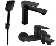 Mexen Royo R62 Basin and bath mixer set with accessories, black (72203R62-70) - Tap