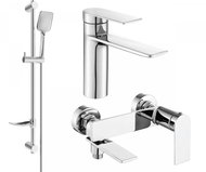 Mexen Zero Set basin + bath mixer with accessories DF62, chrome (71103DF62-00) - Tap